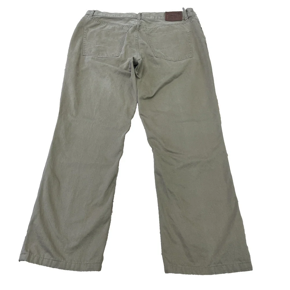 Polo Ralph Lauren 650 Straight Leg Pants Mens 36x32* Khaki Cotton Casual Preppy